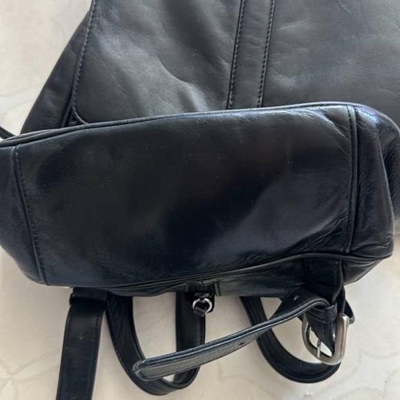 Nine West Retro Mini Leather Top Flap Draw String Backpack - Picture 10 of 16